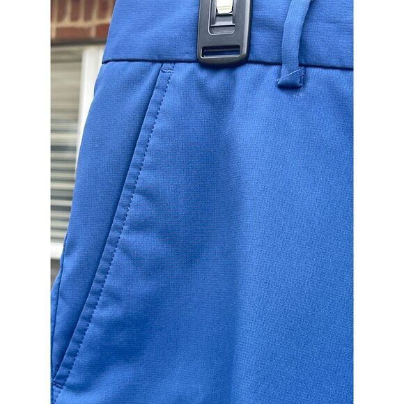 Greg Norman Men's Chino Shorts Size 32 Blue Solid Polyester Mid Rise Flat Front - Picture 5 of 11